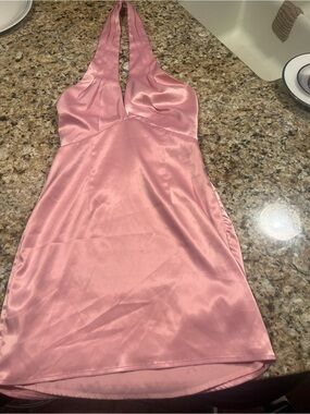 margo halter shift dress in pink Superdown Margo Halter Shift Dress